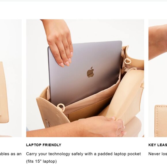 BEIS LARGE WORK TOTE BLACK - NWT Vegan Leather - Picture 7 of 7